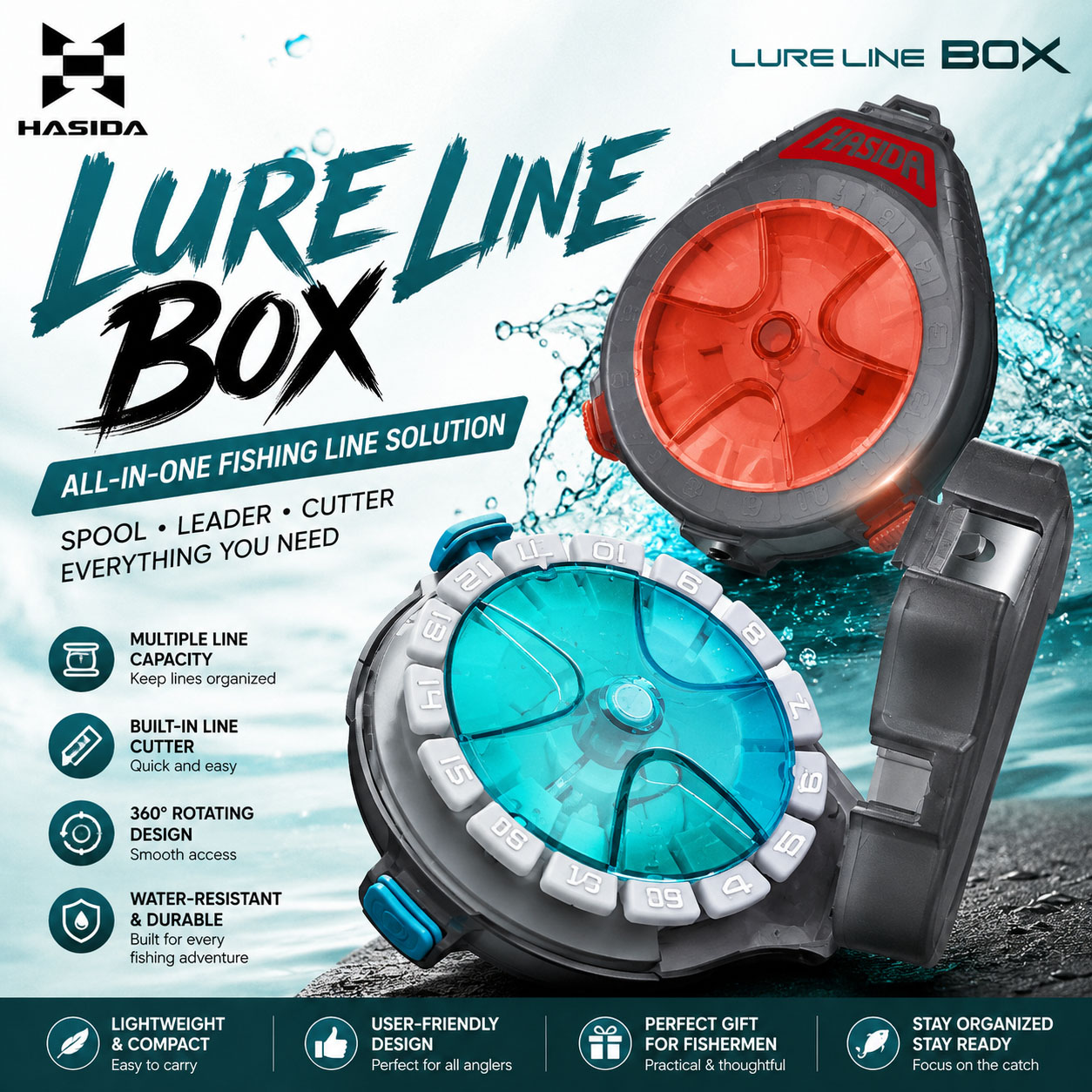 HASIDA Vislijnbox met snijder, - Fishing Line Dispenser recensie en prijs